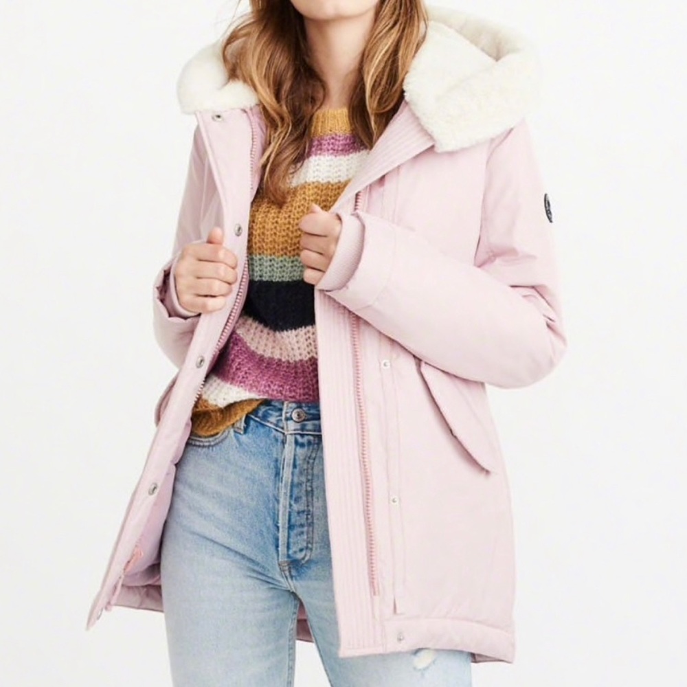 Abercrombie and Fitch Pink Parka Winter Jacket
